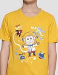 Little M Monkey Astronot Print Kaos Lengan Pendek Anak Laki-Laki