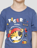 Little M Tiger Pirates Print Kaos Lengan Pendek Anak Laki-laki