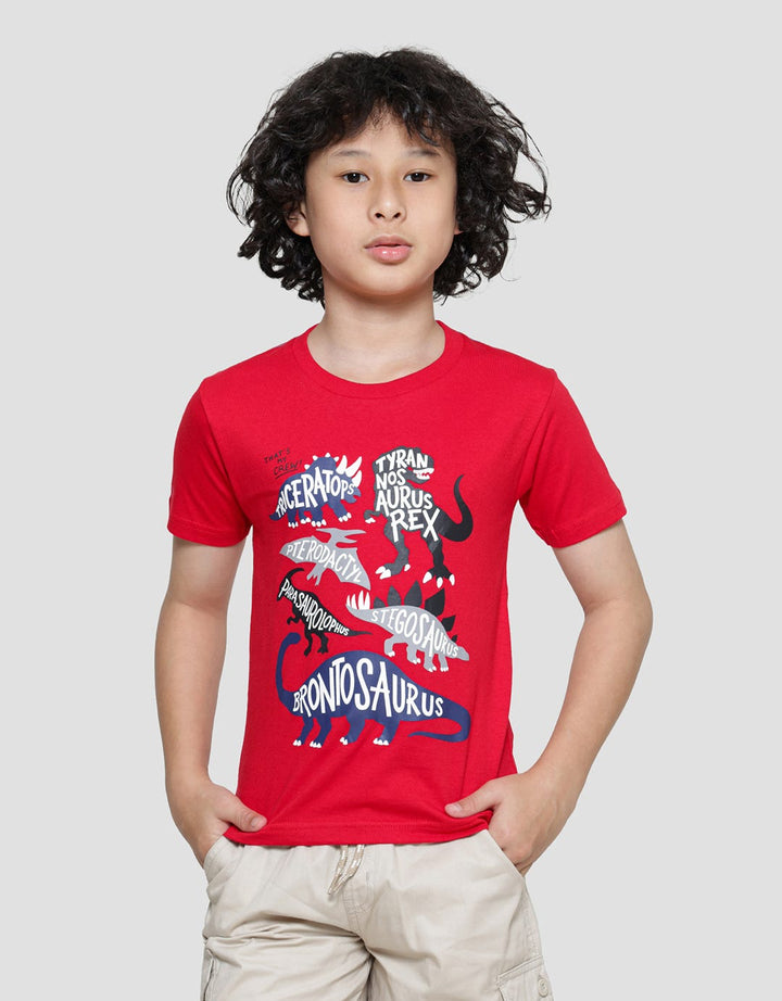 Little M Dino Kaos Lengan Pendek Anak Laki-Laki