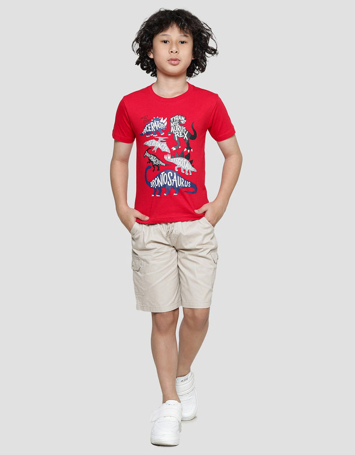 Little M Dino Kaos Lengan Pendek Anak Laki-Laki