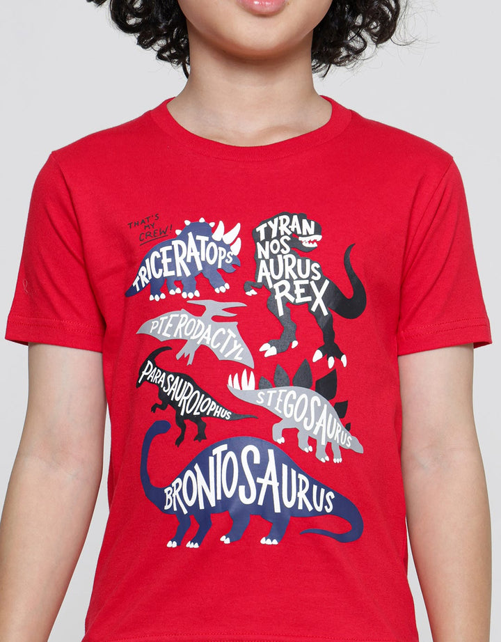 Little M Dino Kaos Lengan Pendek Anak Laki-Laki