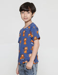 Little M Print Tiger Kaos Lengan Pendek Anak Laki-Laki