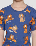 Little M Print Tiger Kaos Lengan Pendek Anak Laki-Laki