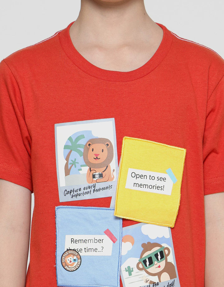 Little M Stripe Print Boys T-Shirt