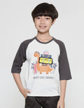 Little M Dino What Do I Bring Print Kaos 3/4 Anak Laki-laki