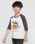 Little M Dino What Do I Bring Print Kaos 3/4 Anak Laki-laki