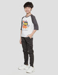 Little M Dino What Do I Bring Print Kaos 3/4 Anak Laki-laki