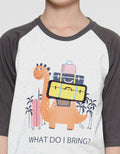 Little M Dino What Do I Bring Print Kaos 3/4 Anak Laki-laki