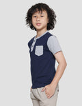 Little M Texture Boys Short Sleeve Henley T-Shirt