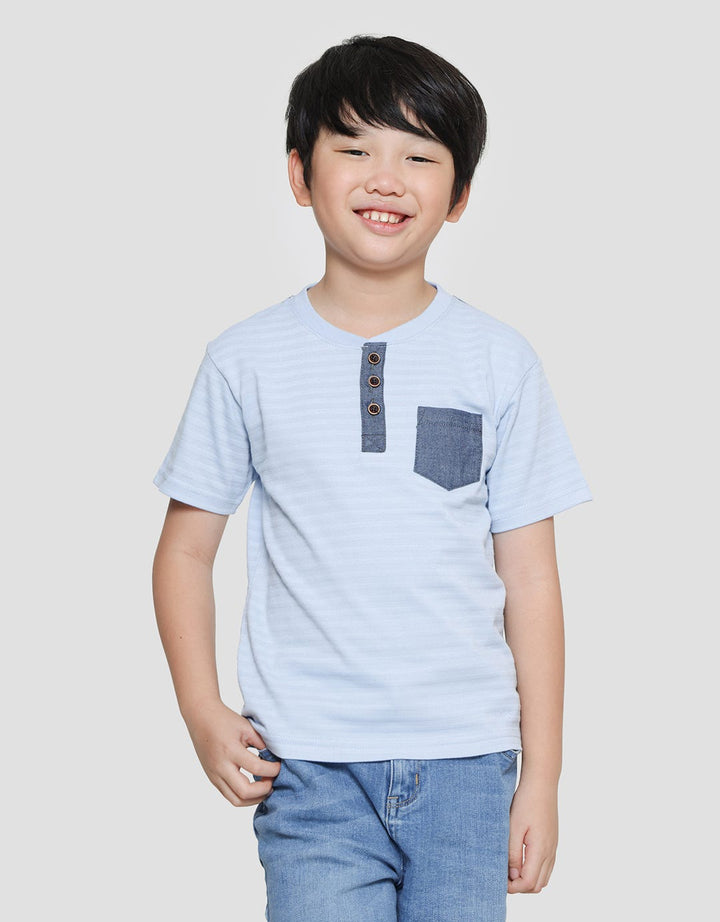 Little M Texture Spandex Boys Henley T-Shirt