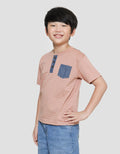 Little M Texture Kaos Lengan Pendek Anak Laki-laki
