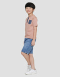 Little M Texture Kaos Lengan Pendek Anak Laki-laki