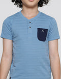Little M Henley Texture Boys Short Sleeve T-Shirt