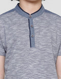 Little M Kaos Lengan Pendek Anak Laki-Laki Henley Texture