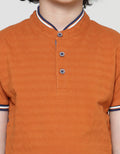 Little M Kaos Henley Texture Lengan Pendek Anak Laki-laki