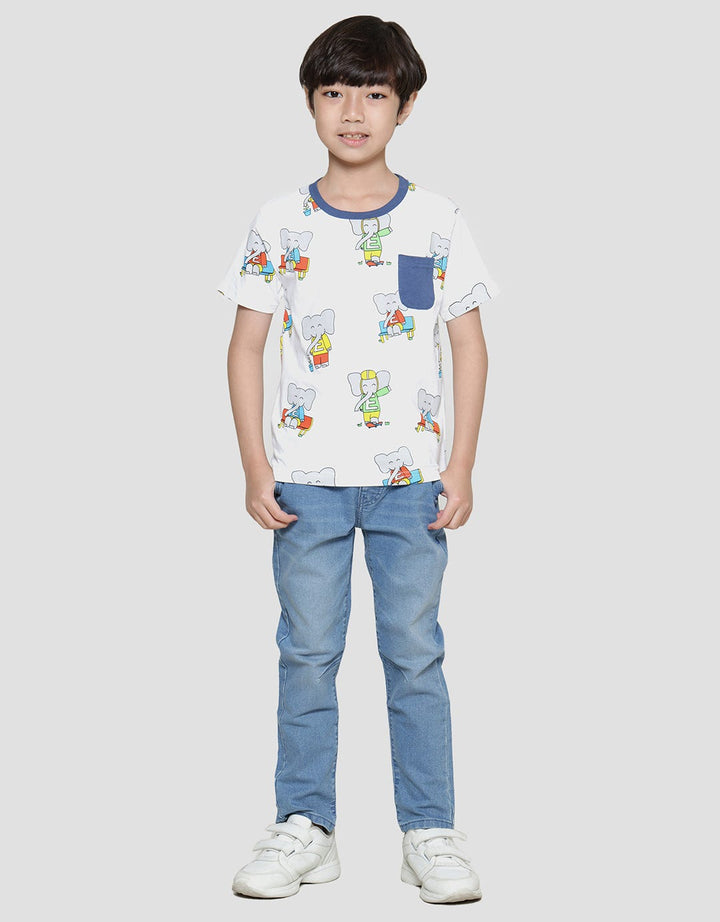 Little M Gajah Kaos Lengan Pendek Anak Laki-laki