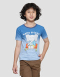 Little M Ombre Hello Friends Boys Short Sleeve T-Shirt