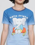 Little M Ombre Hello Friends Boys Short Sleeve T-Shirt
