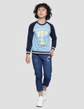 Little M Raglan Gajah Rib Manset Sweater Anak Laki-laki