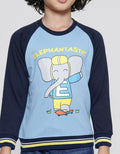 Little M Raglan Gajah Rib Manset Sweater Anak Laki-laki