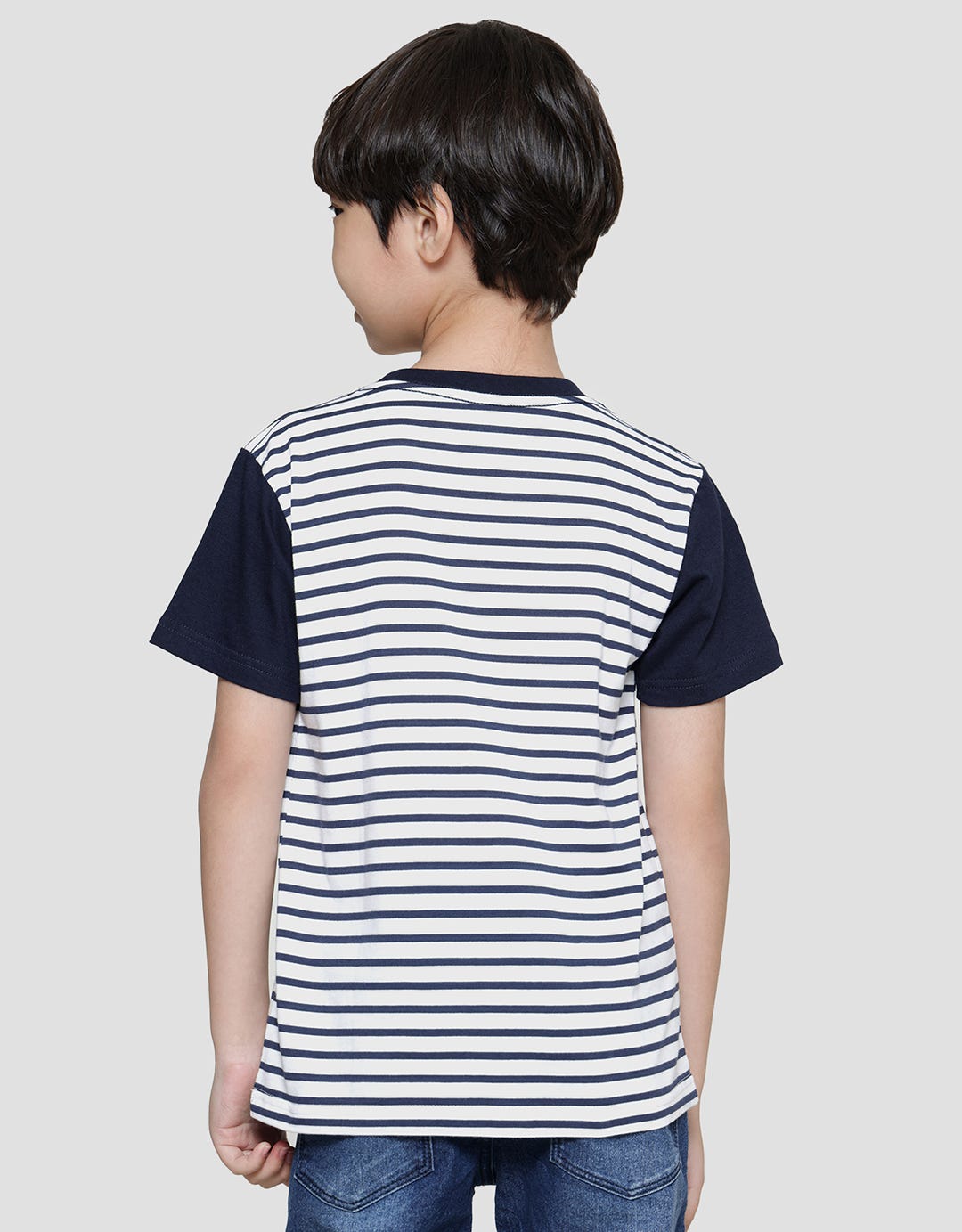 Little M Stripe Yd Animal Kaos Lengan Pendek Anak Laki-Laki
