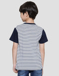 Little M Stripe Yd Animal Kaos Lengan Pendek Anak Laki-Laki