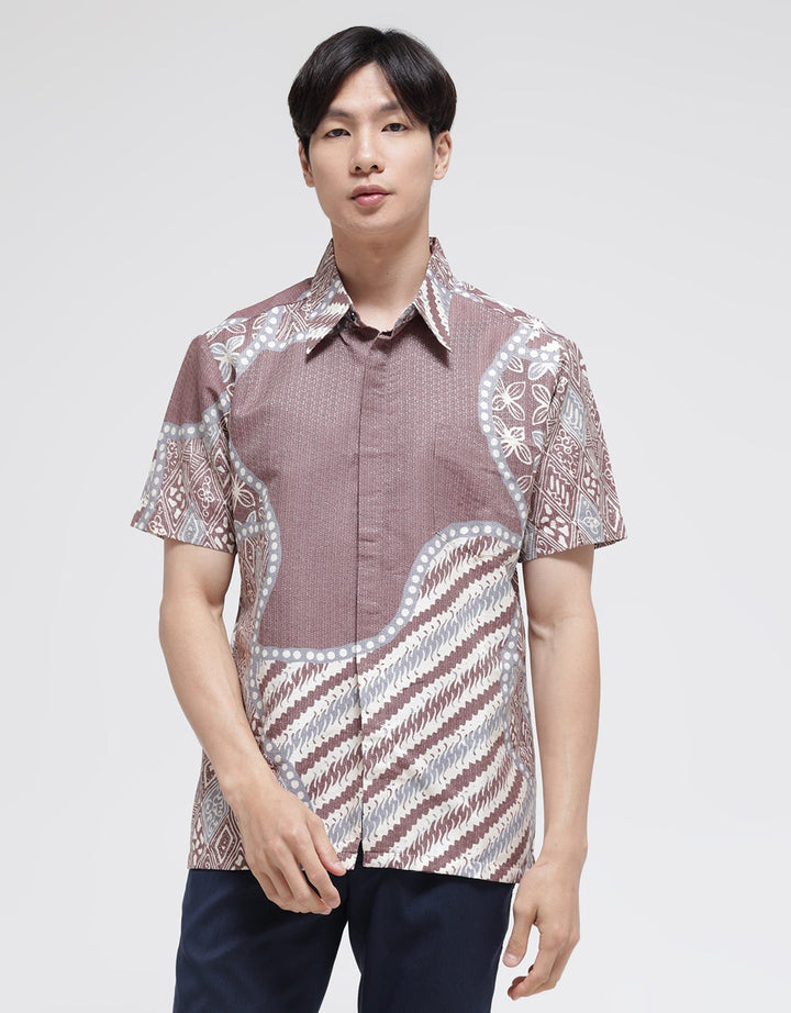 Arjuna Weda Kawung Prang 2 Hem Batik Pria