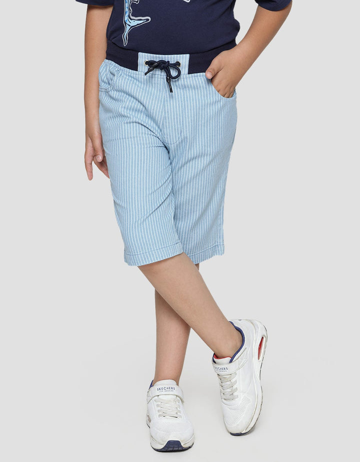 Nevada Rib Stripe Non Stretch Celana Denim Pendek Anak Laki-Laki