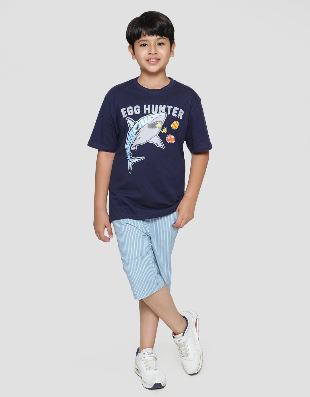 Nevada Rib Stripe Non Stretch Celana Denim Pendek Anak Laki-Laki