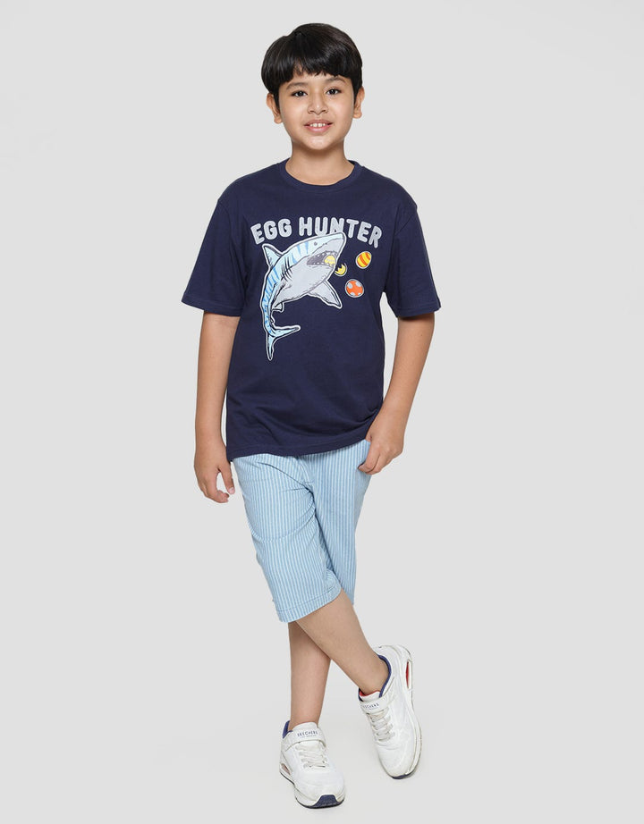Nevada Rib Stripe Non Stretch Celana Denim Pendek Anak Laki-Laki