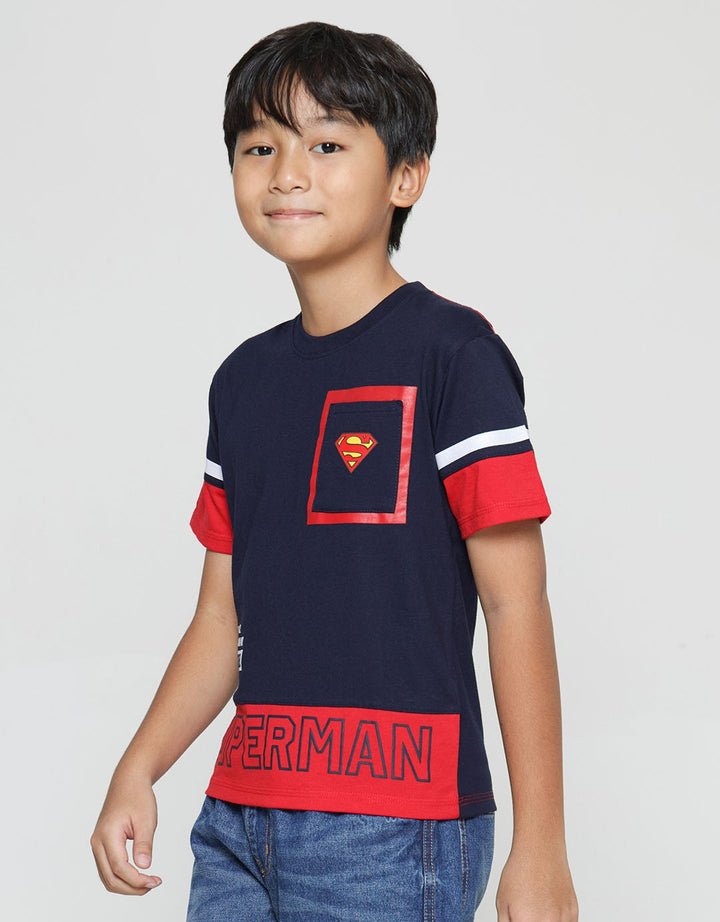 Character Kaos Anak Laki-laki Print Superman Cut Sewn
