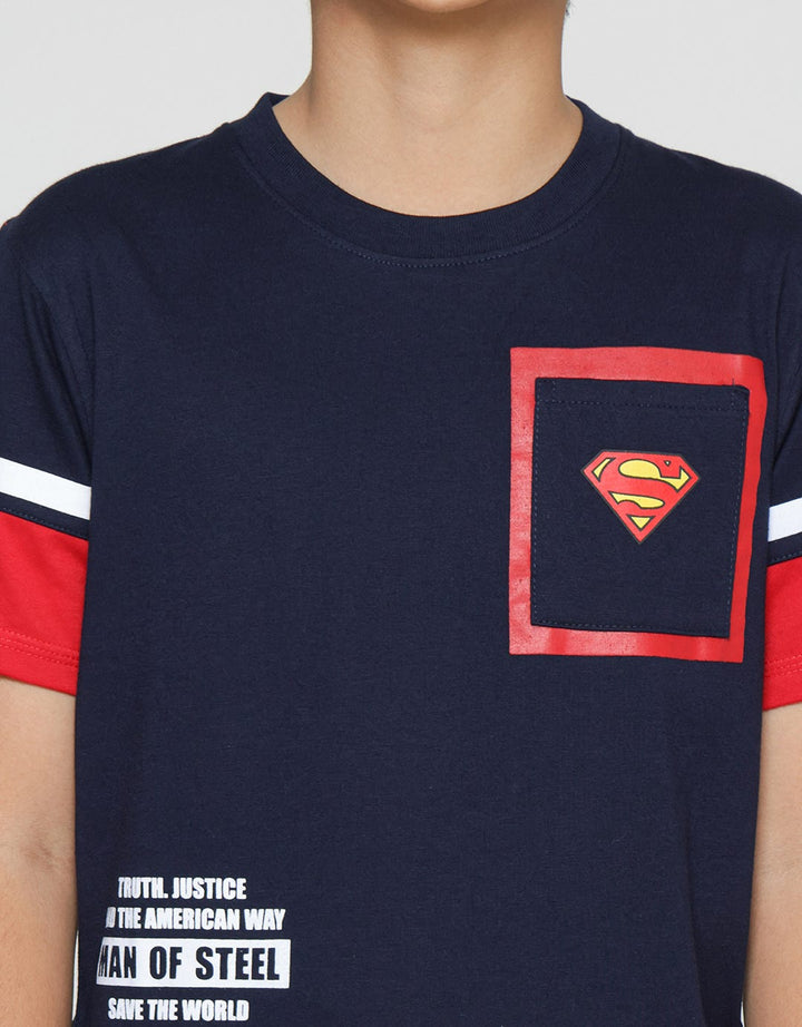 Character Kaos Anak Laki-laki Print Superman Cut Sewn