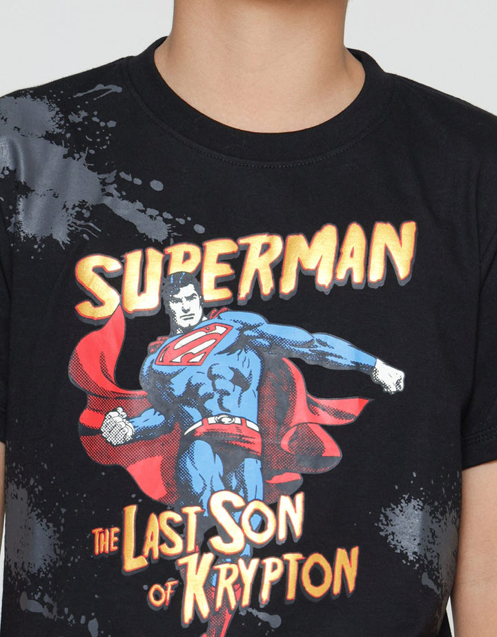 Character T-shirt for Boys Print Superman Fly Action
