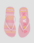 Nevada Stripe Brand Wording Flip Flops Sandal Wanita