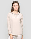 St. Yves Long Sleeve Blouse Polyester With Shawl Neck