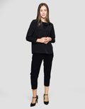 St. Yves Long Sleeve Blouse Polyester With Shawl Neck