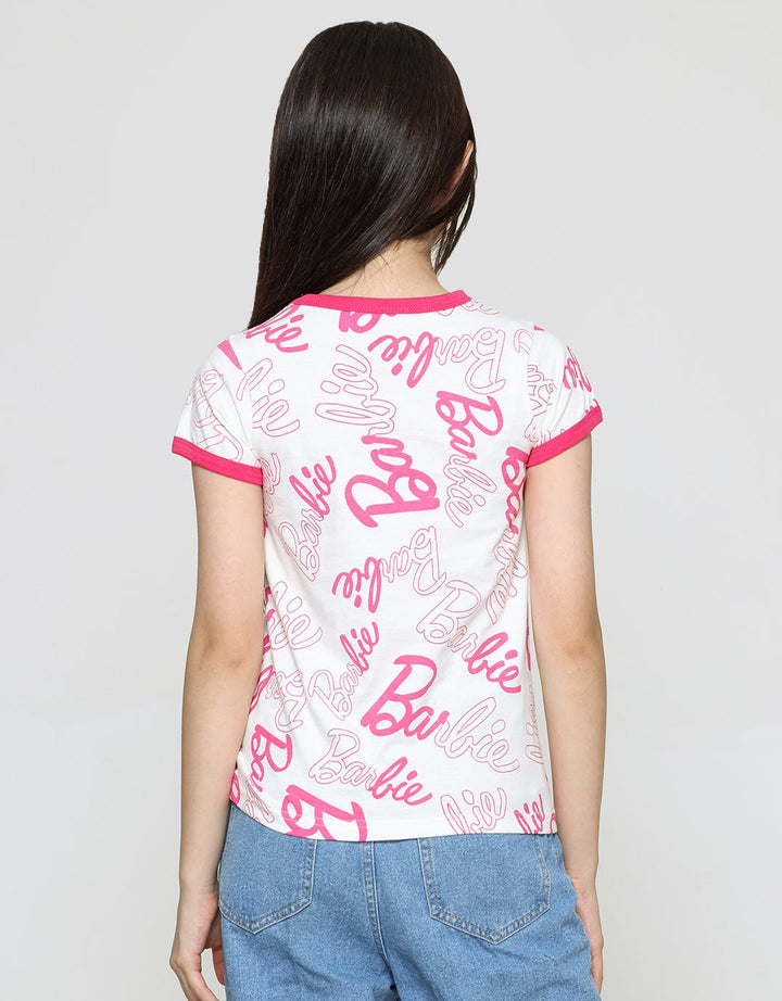 Barbie Kaos Lengan Pendek Anak Perempuan Print Logo Barbie