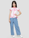 Barbie Kaos Lengan Pendek Anak Perempuan Print Logo Barbie