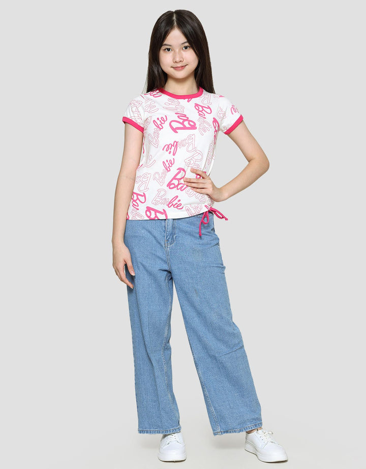 Barbie Kaos Lengan Pendek Anak Perempuan Print Logo Barbie