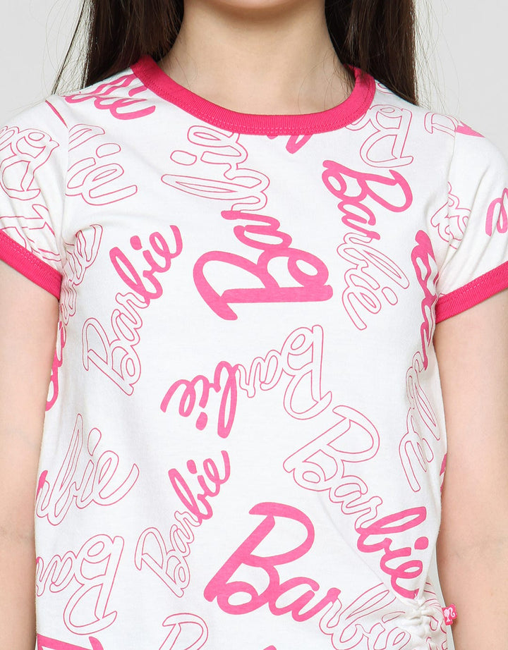 Barbie Kaos Lengan Pendek Anak Perempuan Print Logo Barbie