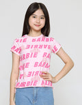 Barbie Short Sleeve T-shirt for Girls Print Face and Logo Barbie