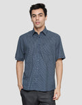 Stanley Adams Regular Print Cotton Slub Kemeja Lengan Pendek Pria
