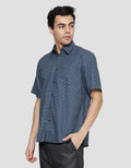 Stanley Adams Regular Print Cotton Slub Kemeja Lengan Pendek Pria