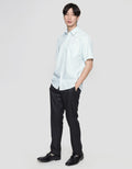 Stanley Adams Short Sleeve Shirt Regular Print Cotton Slub