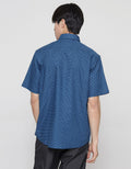 Stanley Adams Short Sleeve Shirt Regular Print Cotton Slub