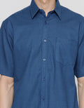 Stanley Adams Short Sleeve Shirt Regular Print Cotton Slub