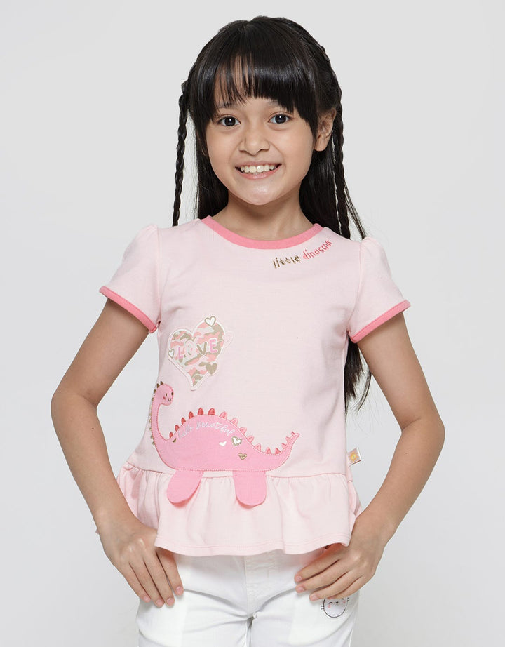 Little M Dino Camo Girls T-Shirt