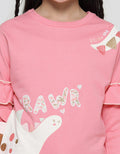 Little M Ruffle Dino Sweater Girls Applique