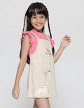 Little M Dino Print Midi Dress for Girls