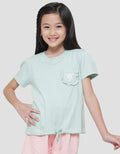 Little M Puff Kantong Ruffle Bunny Kaos Lengan Pendek Anak Perempuan